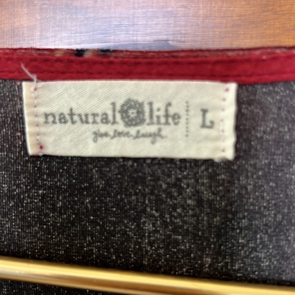 NATURAL LIFE Claire Velvet Boho Mini Dress Cranberry Fan Motif with Pockets| L - Picture 5 of 8